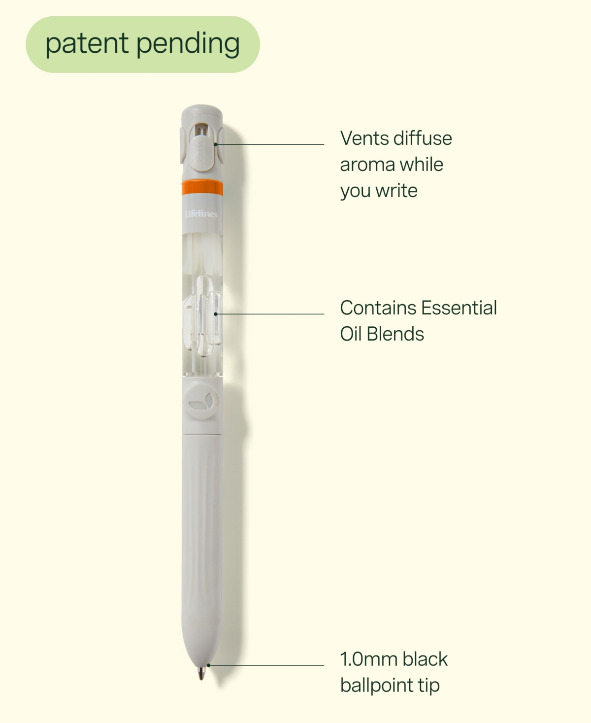 Lifelines Pen Diffuser With 4 Scent Cartridge In Citrus Grove In Orange