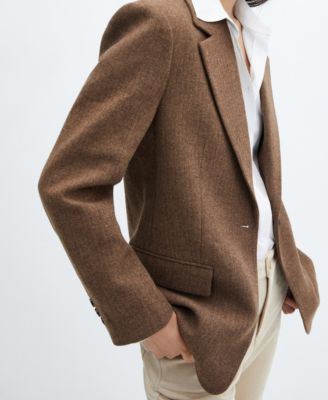 MANGO Women's Long Lapel Blazer