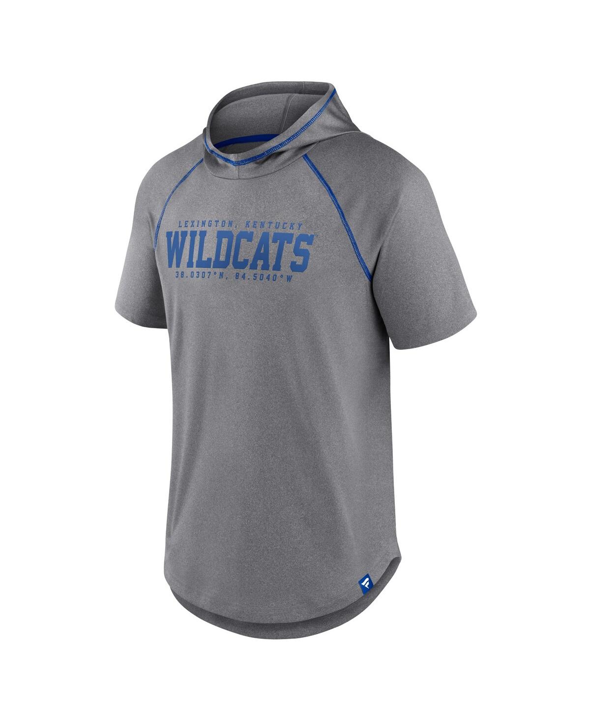 Shop Fanatics Men's  Heathered Gray Kentucky Wildcats Four Relay Poly Hooded T-shirt