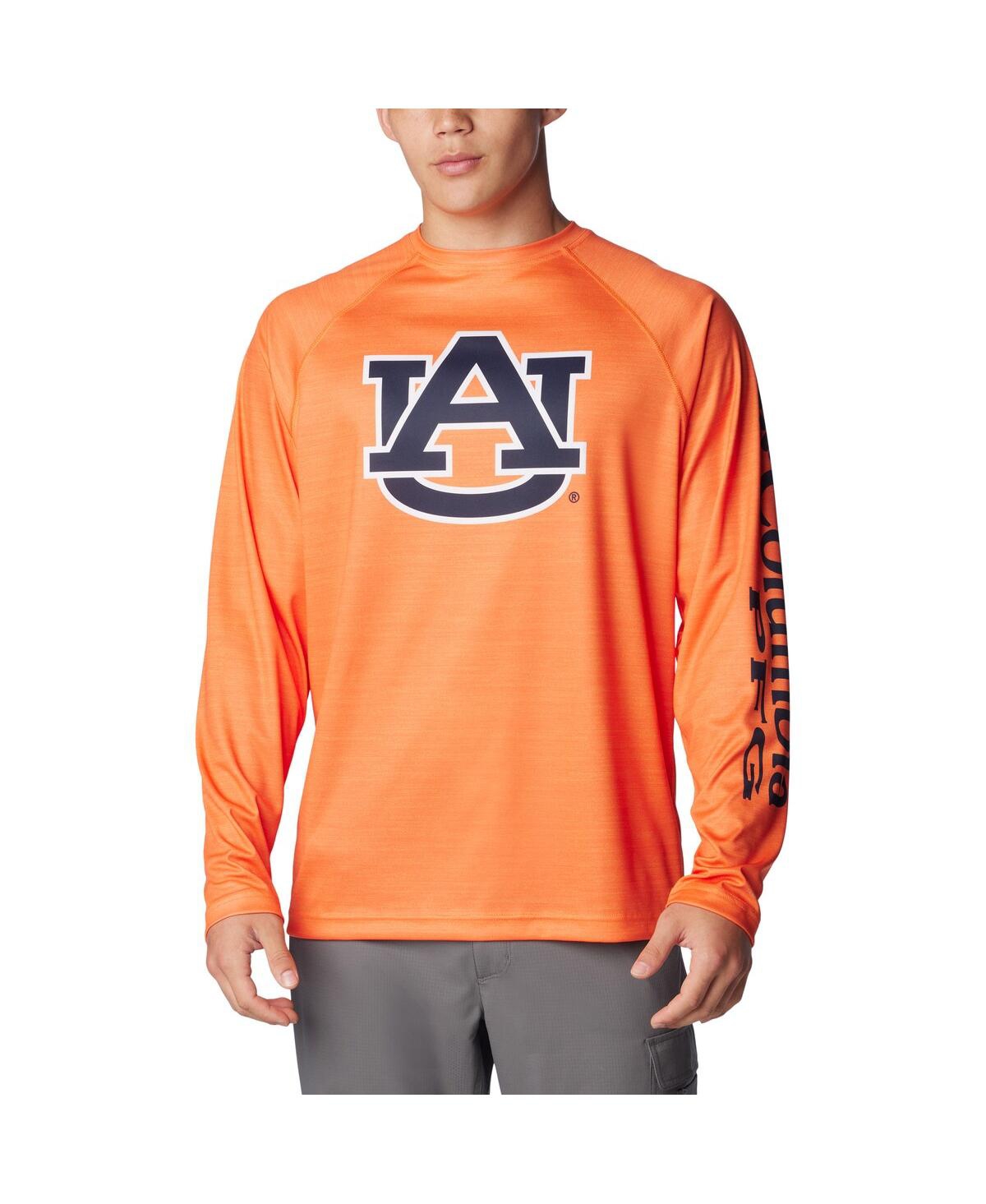 Shop Columbia Men's  Orange Auburn Tigers Pfg Terminal Tackle Omni-shade Raglan Long Sleeve T-shirt