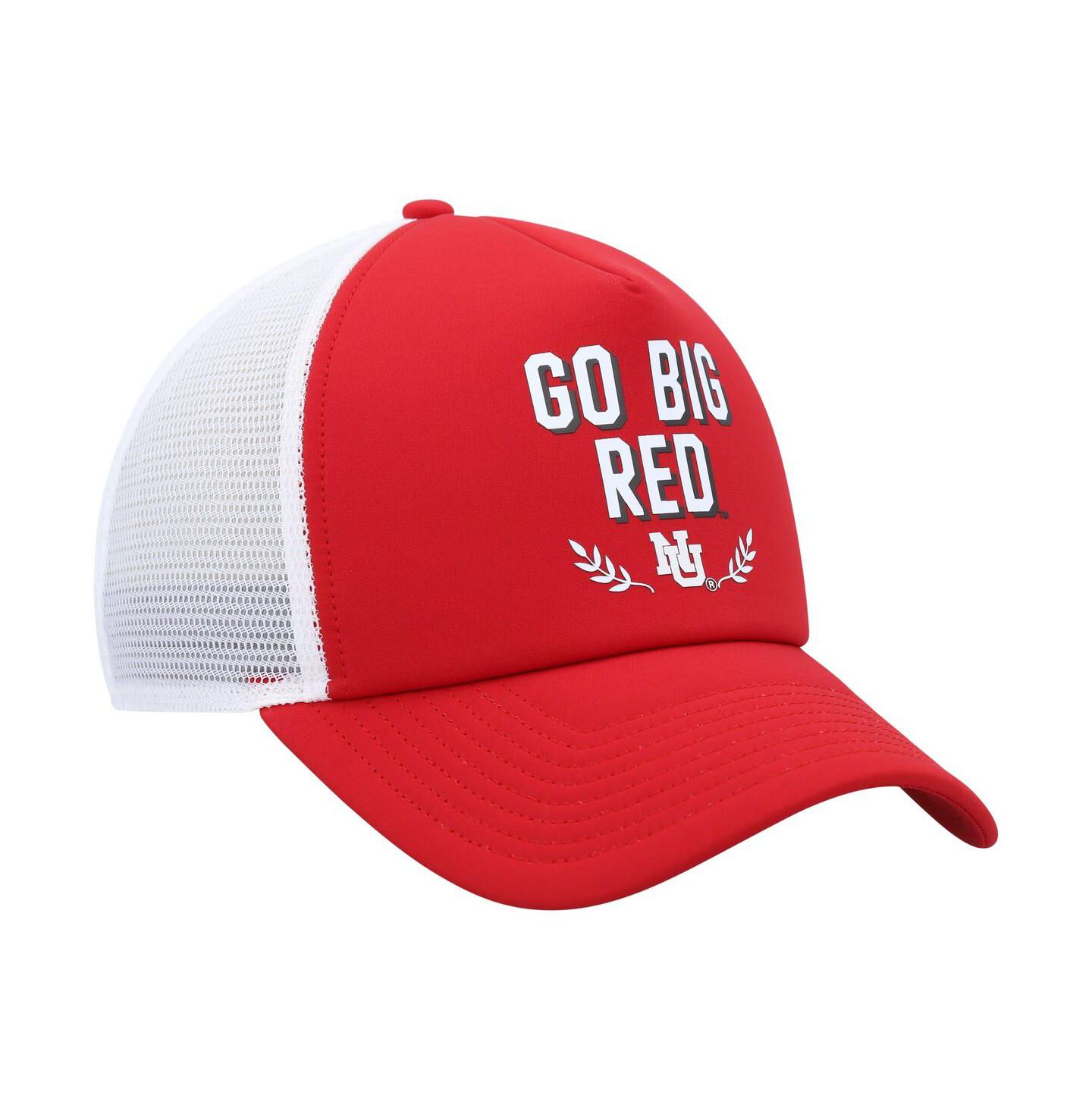 Мужская кепка adidas Scarlet Nebraska Huskers Phrase Foam Front Trucker Adjustable Hat — фото 2