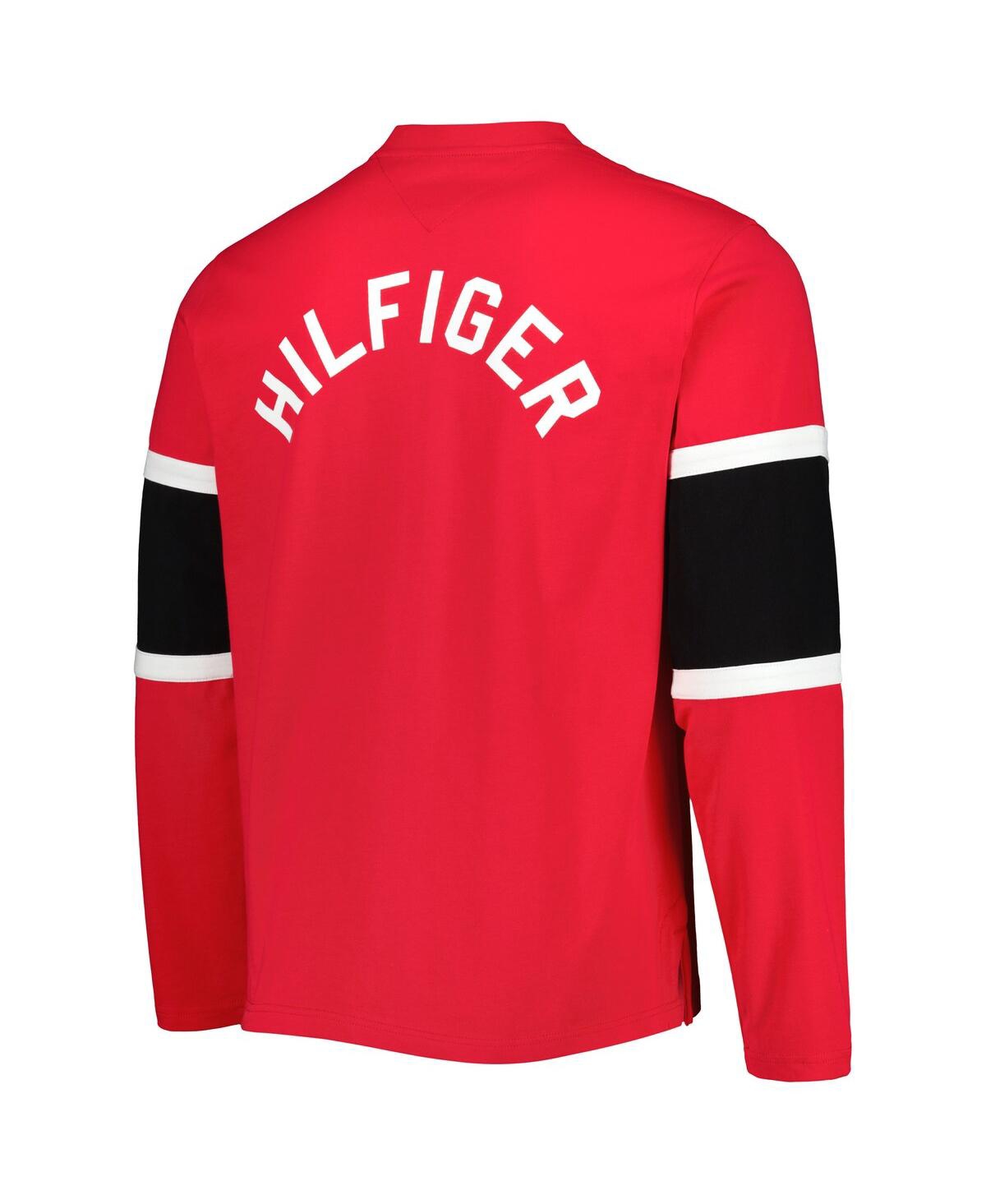 Shop Tommy Hilfiger Men's  Red Chicago Blackhawks Walter Lace-up Long Sleeve Top