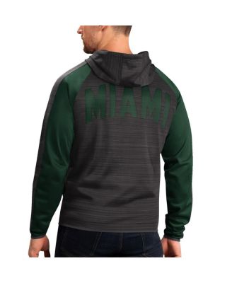Men's Black Miami Hurricanes Neutral Zone Raglan Full-Zip Track Jacket Hoodie