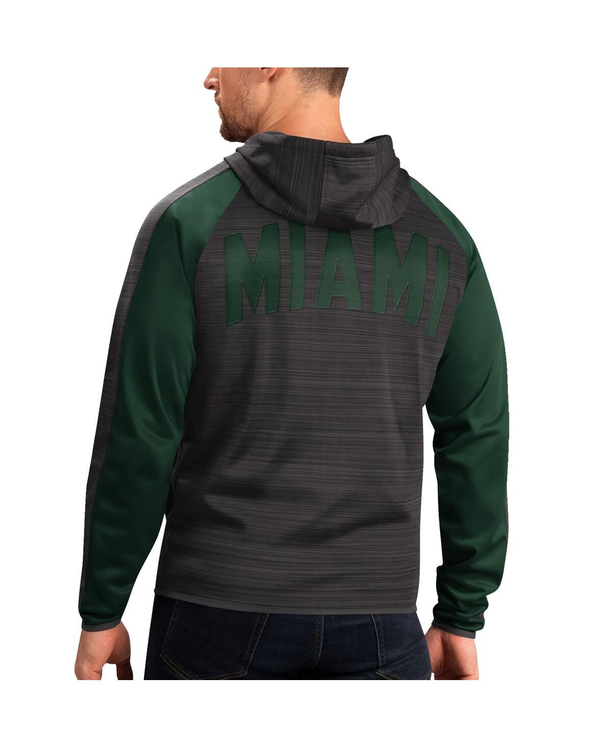 Shop G-iii Sports By Carl Banks Men's  Black Miami Hurricanes Neutral Zone Raglan Full-zip Track Jacket Ho