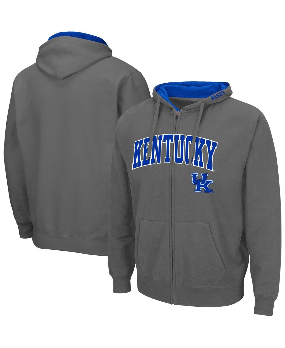 Colosseum Men's  Charcoal Kentucky Wildcats Arch & Team Logo 3.0 Full-zip Hoodie