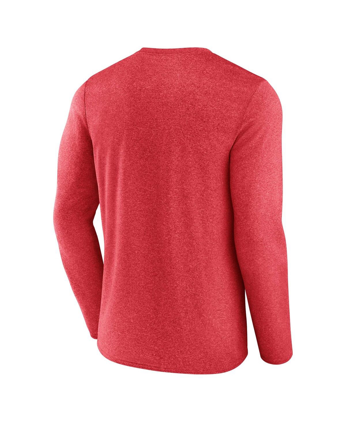 Fanatics Branded Heather Red Washington Capitals Long Sleeve T-shirt In Heather Red