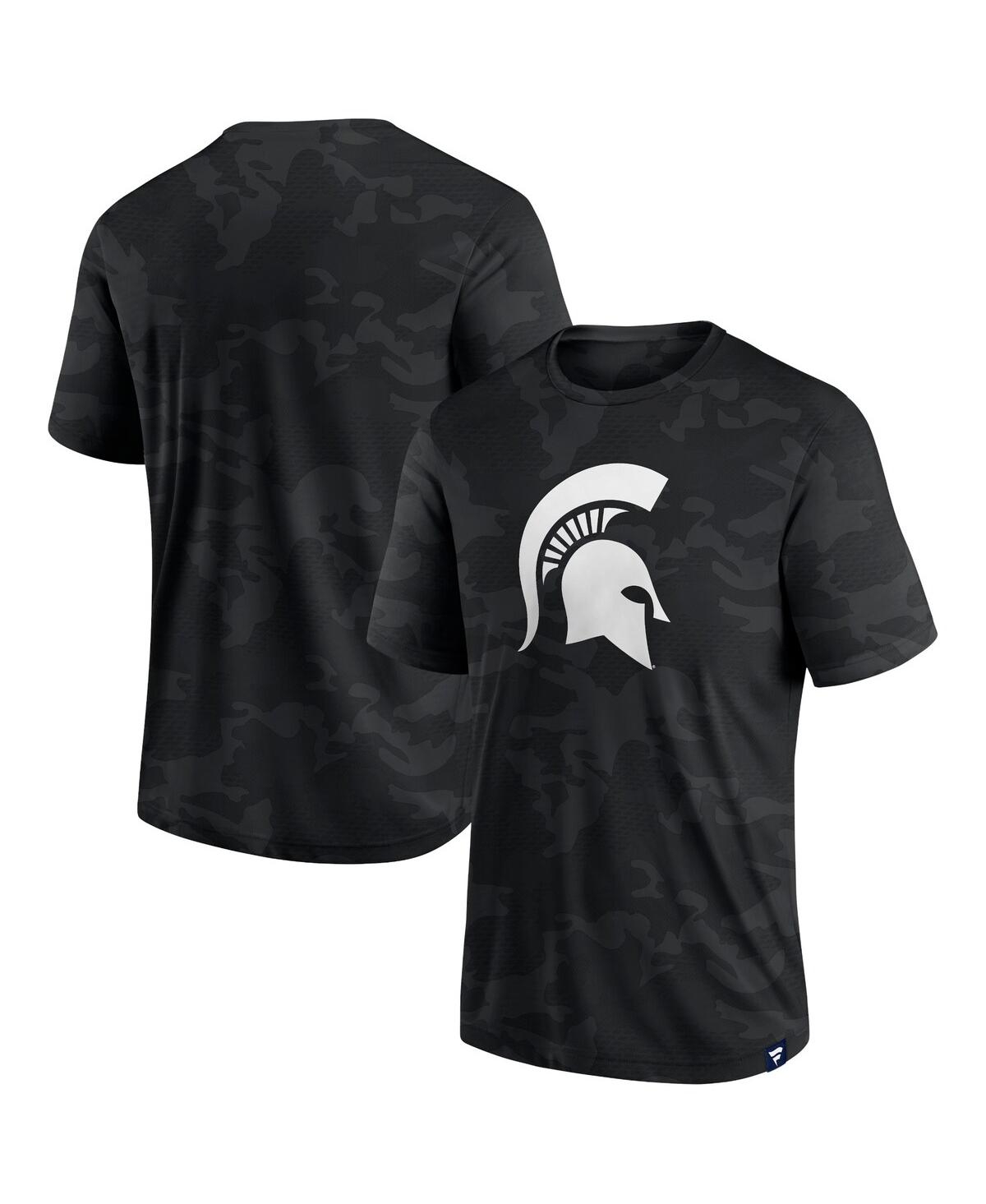 Fanatics Men's  Black Michigan State Spartans Camo Logo T-shirt