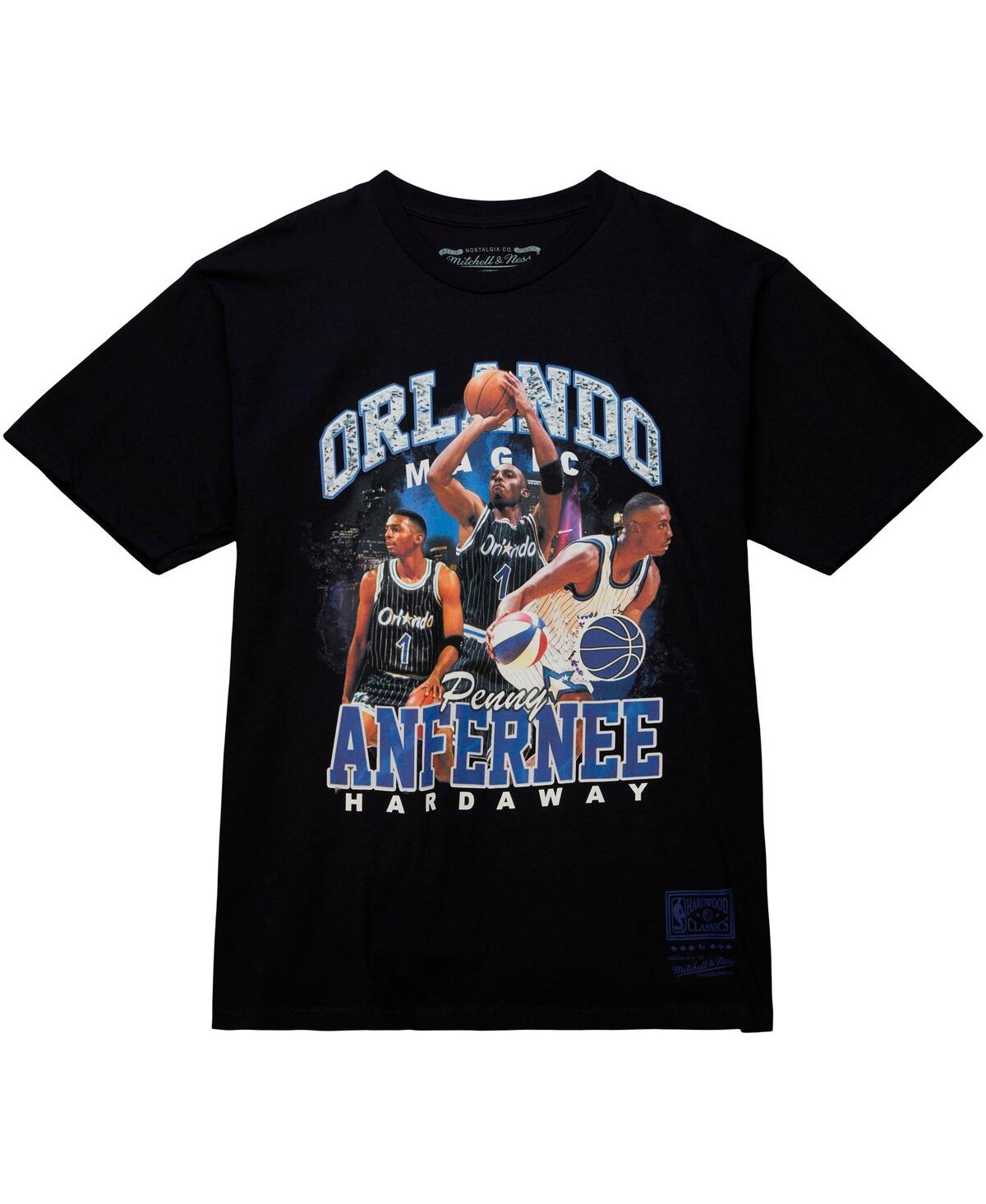 Mitchell & Ness Men's  Penny Hardaway Black Orlando Magic Hardwood Classics Bling Concert Player T-sh In Black