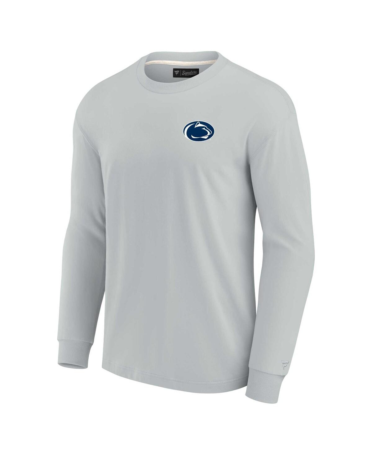 Shop Fanatics Signature Men's And Women's  Gray Penn State Nittany Lions Super Soft Long Sleeve T-shirt