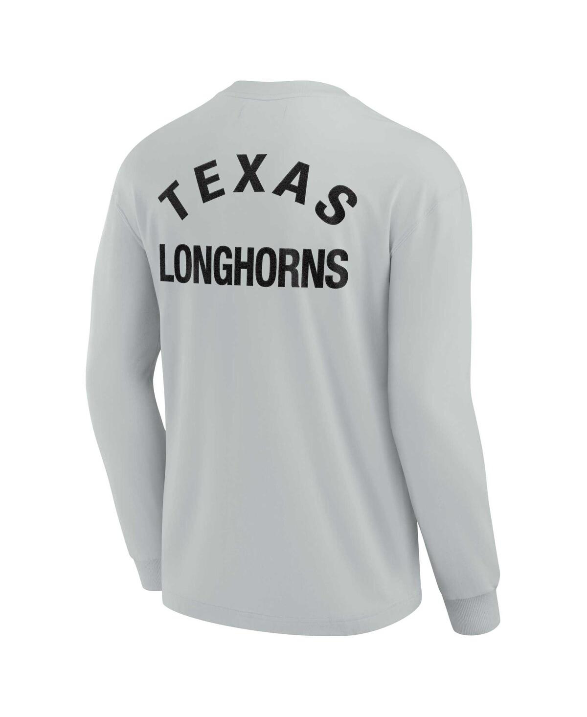 Shop Fanatics Signature Men's And Women's  Gray Texas Longhorns Super Soft Long Sleeve T-shirt