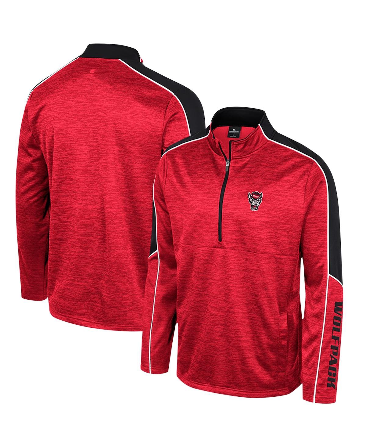 Colosseum Men's  Red Nc State Wolfpack Marled Half-zip Jacket