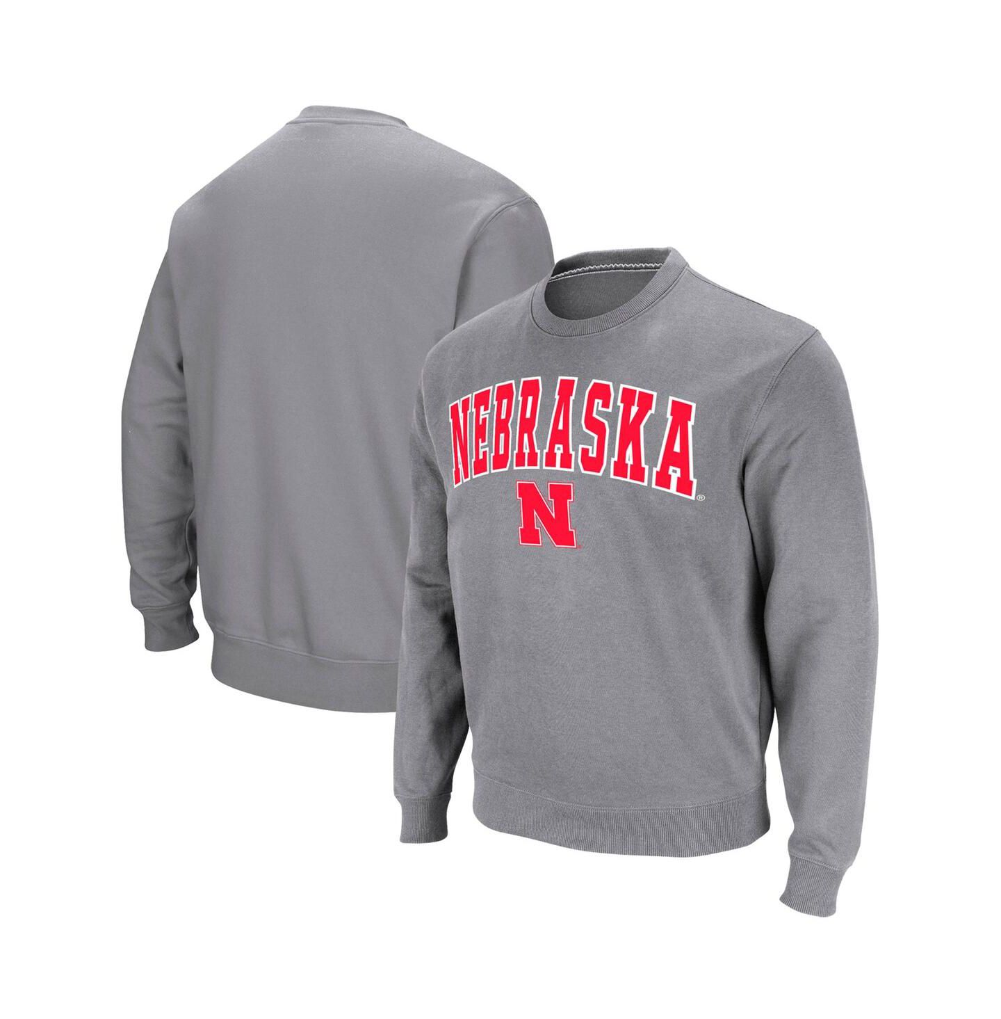 Мужская толстовка Colosseum Nebraska Huskers Arch & Logo Pullover, цвет: Угольный — фото 5