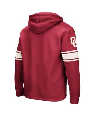 Men's Crimson Oklahoma Sooners Big and Tall Hockey Lace-Up Pullover Hoodie