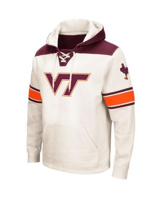Men's Cream Virginia Tech Hokies Lace-Up 2.0 Pullover Hoodie