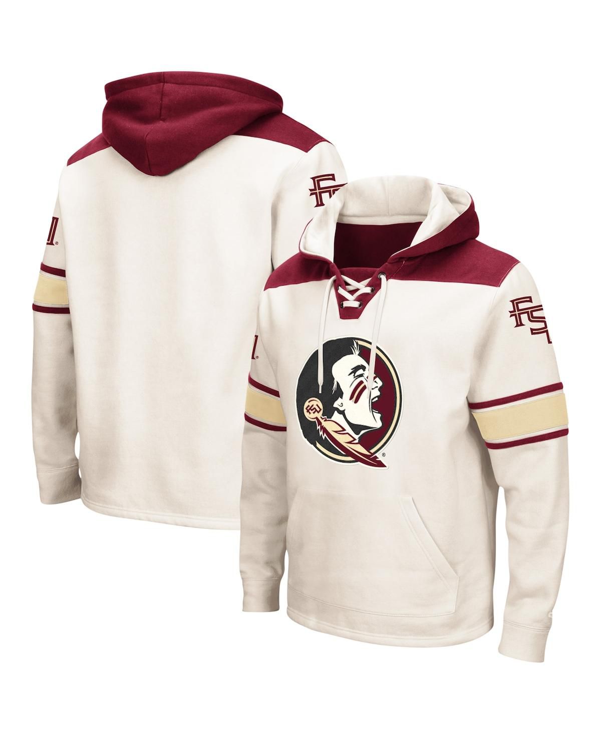 Мужская кремовая толстовка-пуловер на шнуровке с капюшоном Florida State Seminoles для больших и высоких хоккеистов