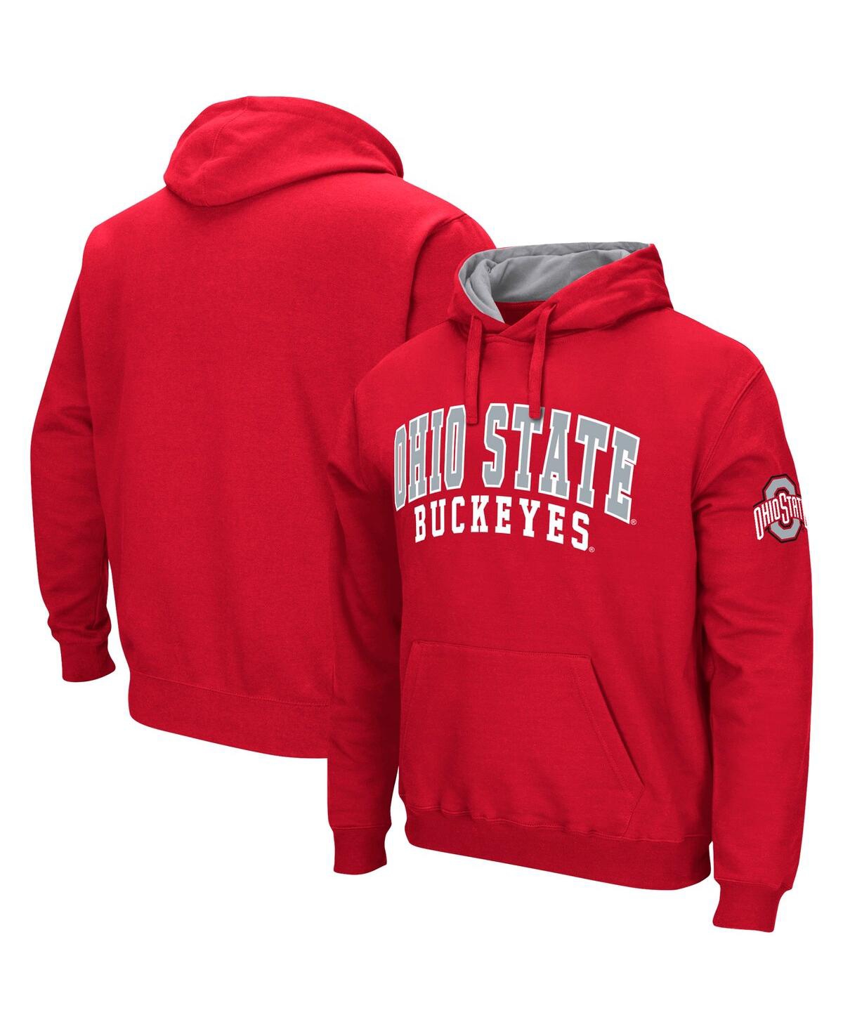 Colosseum Men's Ohio State Buckeyes Double Arch Pullover Hoodie In Scarlet