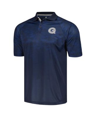 Men's Navy Georgetown Hoyas Honeycomb Raglan Polo Shirt