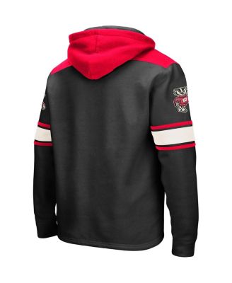 Men's Black Wisconsin Badgers 2.0 Lace-Up Logo Pullover Hoodie