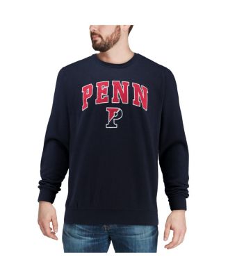 Men's Navy Pennsylvania Quakers Arch & Logo Crew Neck Sweatshirt