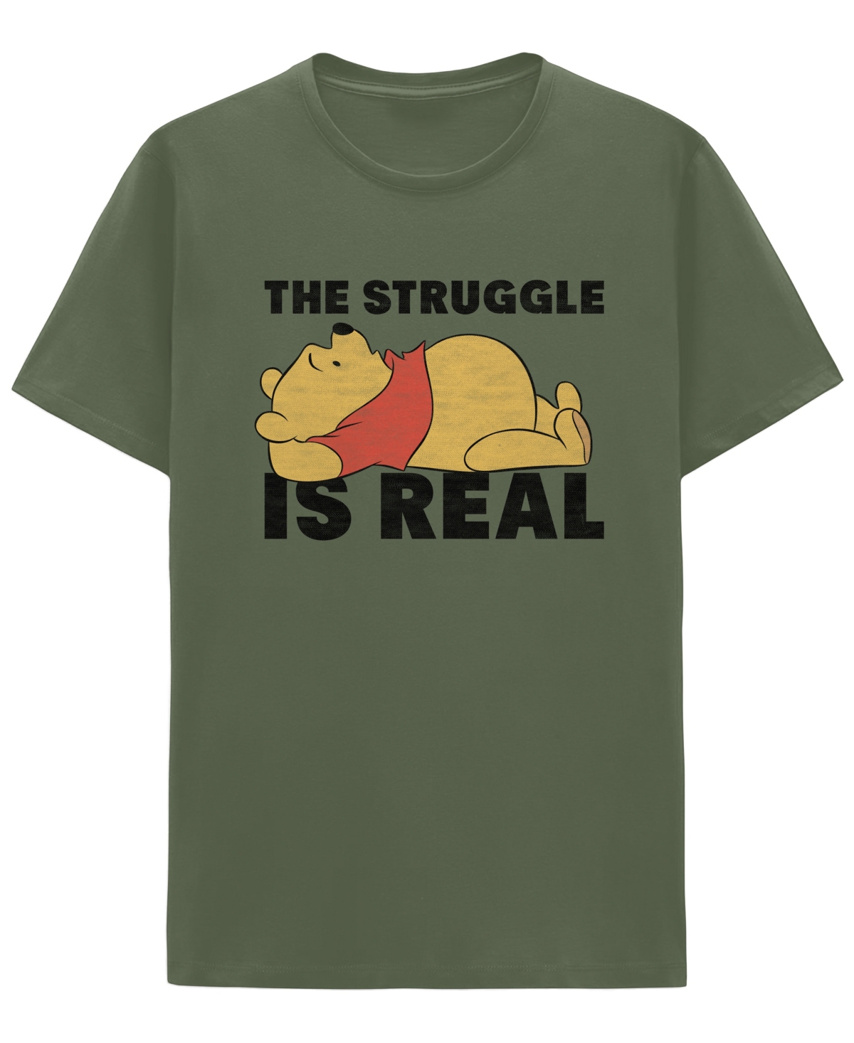 Hybrid Winnie The Pooh Men's Short Sleeve T-shirt In Olive Green