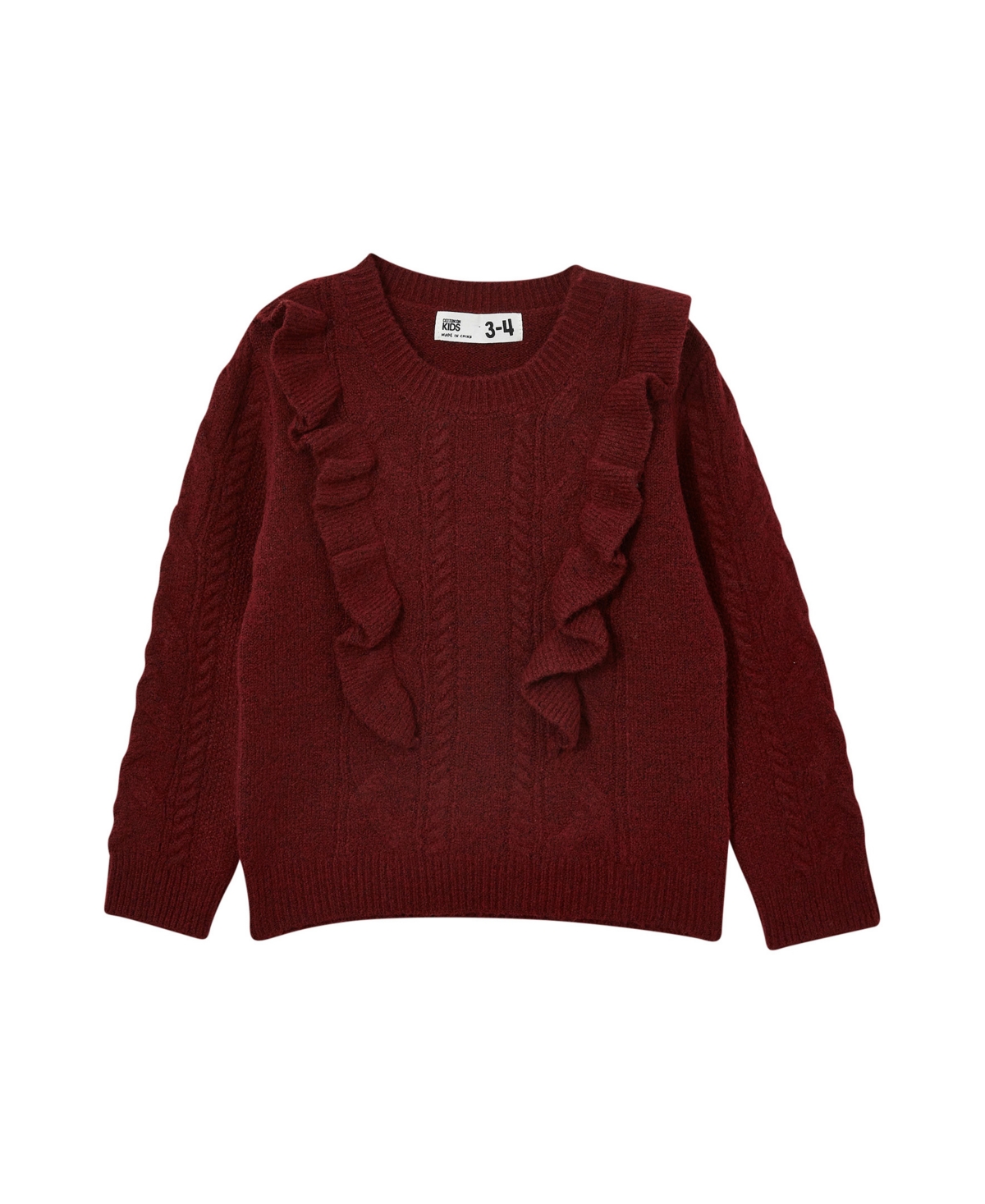 Cotton On Kids' Little Girls Lisa Sweater In Crushed Berry Marle