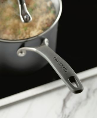 A1 Series with ScratchDefense Technology Aluminum 3-Quart Nonstick Induction Straining Sauce Pan with Lid