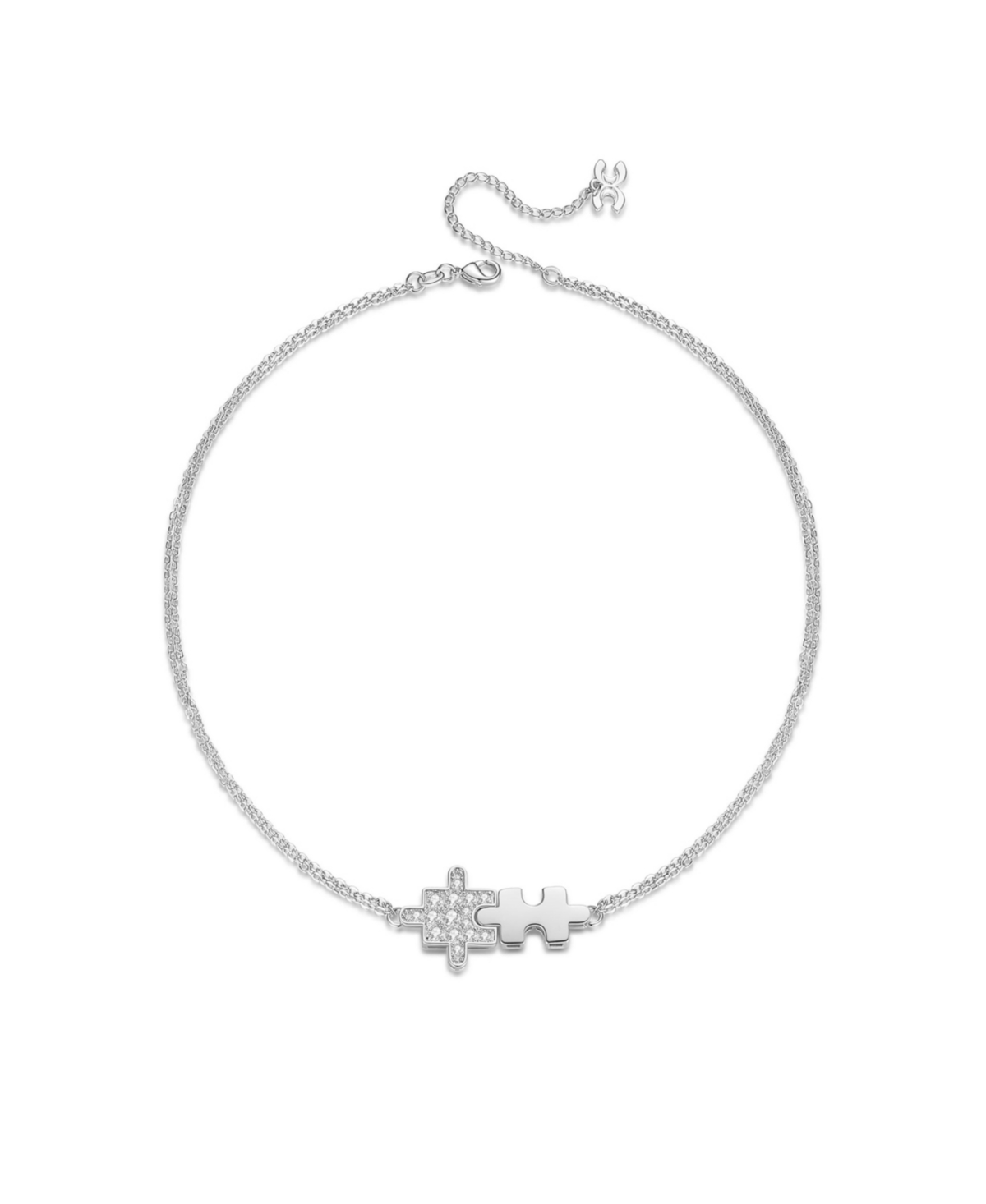 Jigsaw Puzzle Necklace - Silver