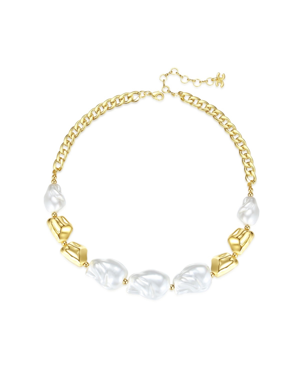 Baroque Pearl Statement Necklace - Gold