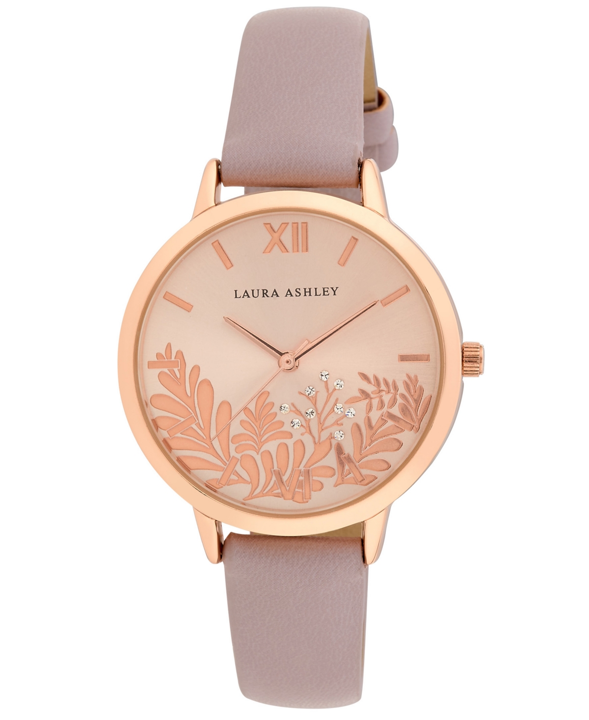 Laura Ashley Women's Quartz Owain Pink Faux Leather Watch 35mm