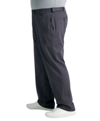 Men's Big & Tall Premium No Iron Khaki Classic Fit Flat Front Hidden Expandable Waistband Pants