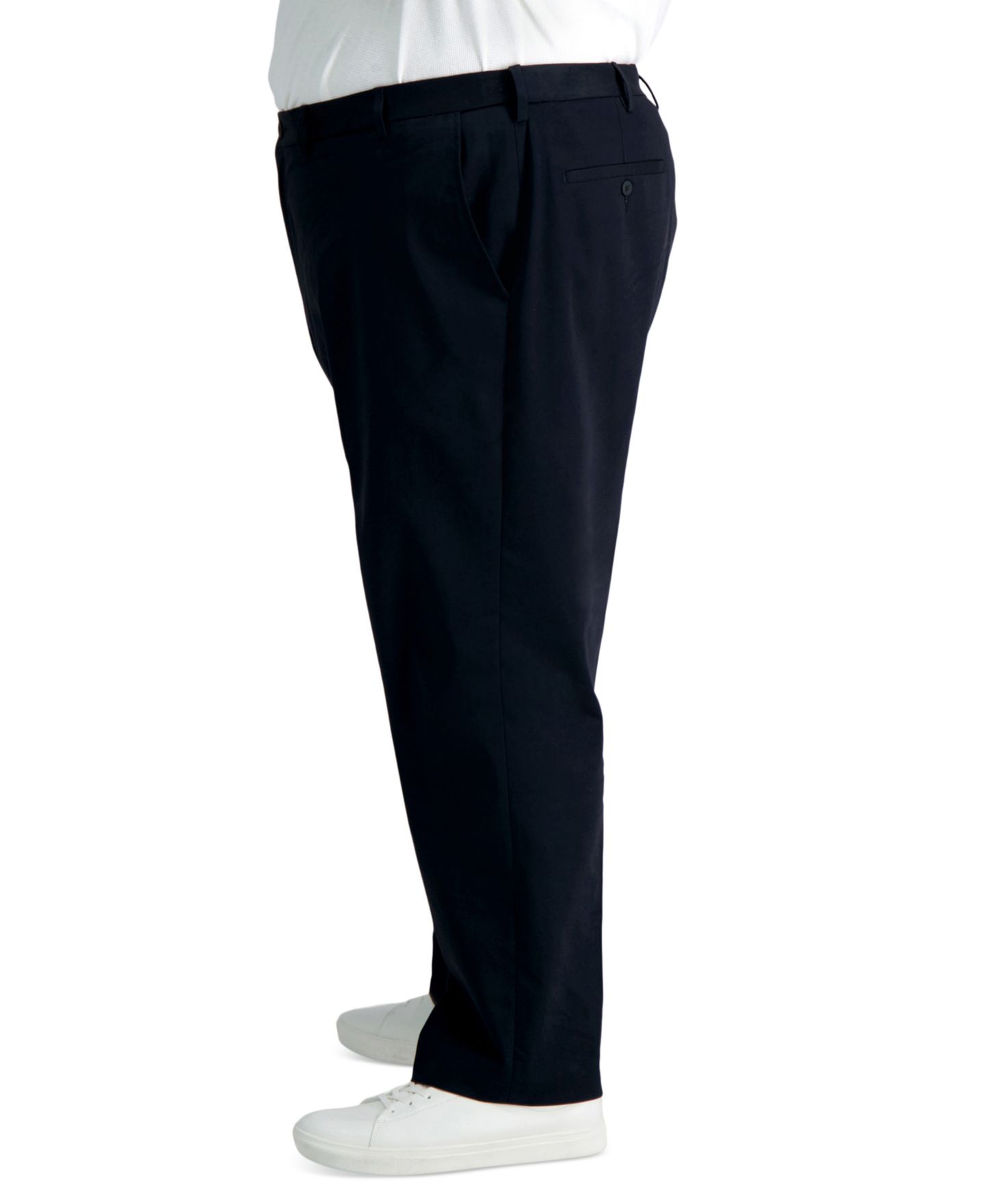 Мужские брюки Haggar Big & Tall Iron Free Premium Khaki Classic-Fit Flat Front Pant, цвет: Чёрный — фото 4