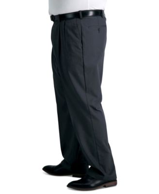 Men's Big & Tall Iron Free Premium Khaki Classic-Fit Pleated Pant