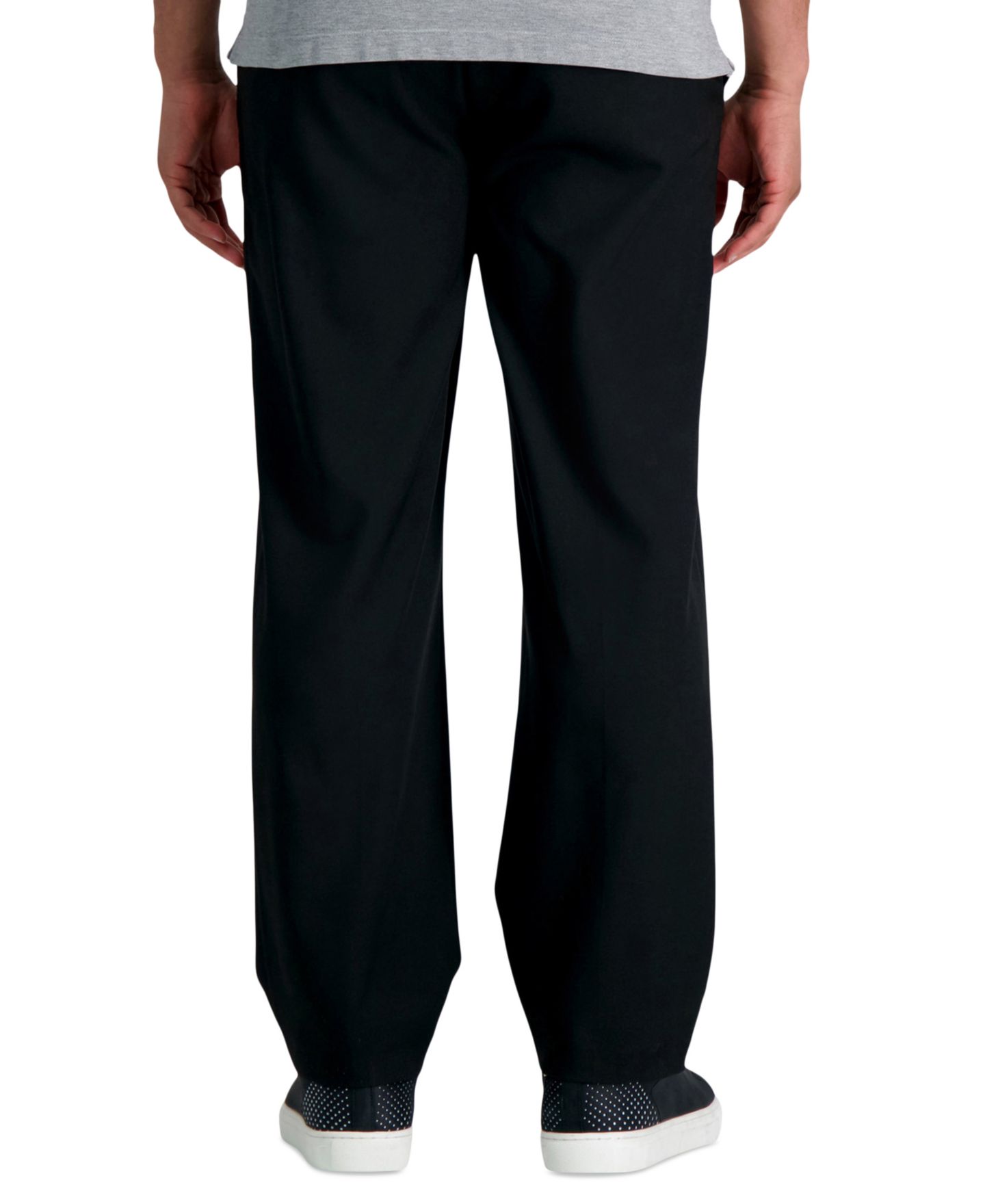 Мужские брюки Haggar Premium Comfort Stretch Classic-Fit Solid Flat Front Dress Pants, цвет: Чёрный — фото 3