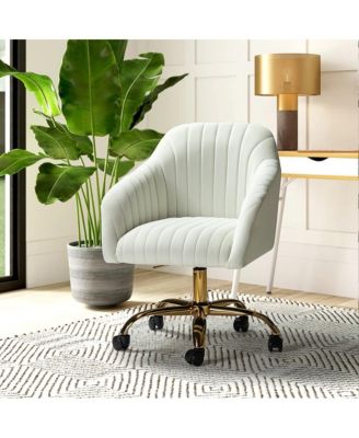 Modern Cute Velvet Home Office Desk Chair
