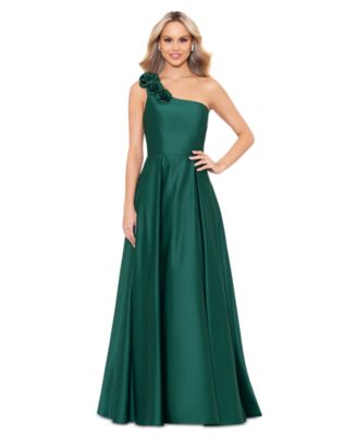 Blondie Nites Juniors' One-Shoulder Lace-Back Gown - Macy's