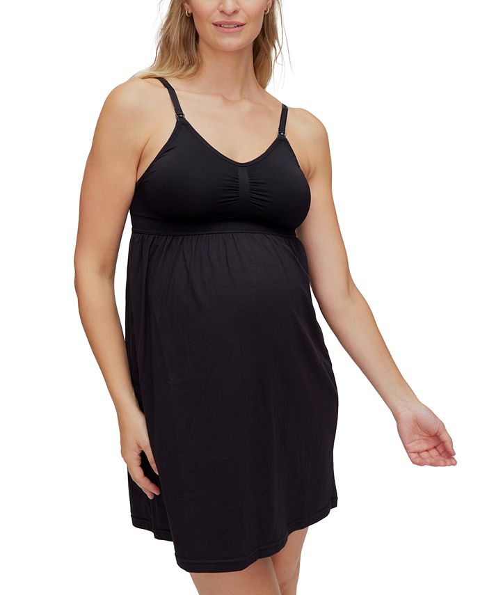 Kindred Bravely B Henley Nursing Nightgown  Long Sleeve Maternity  Nightgown (Black, Small) at  Women's Clothing store