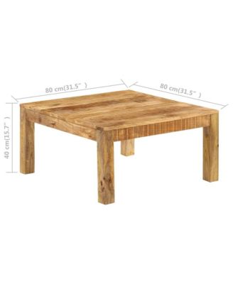 Coffee Table 31.5"x31.5"x15.7" Solid Mango Wood