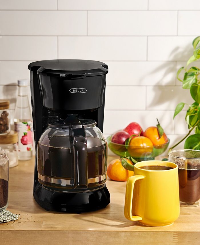 Bella 12Cup GlassCarafe Black Drip Coffee Maker Macy's