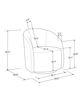 28.5" Velvet Erik Swivel Chair