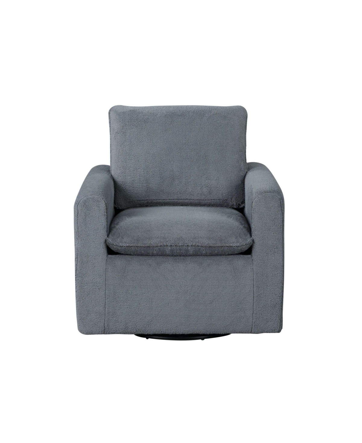 Shop Lifestyle Solutions 32.7" Sherpa Graham Swivel Accent Chair In Charcoal