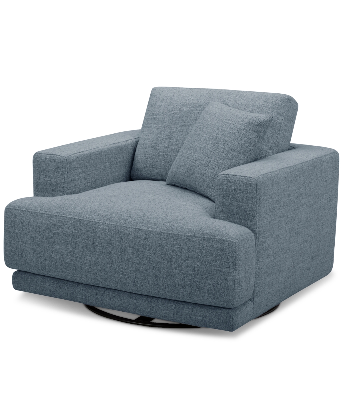 Macy's Vasher 42" Fabric Swivel Chair, Created For  In Sky