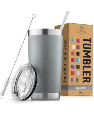 20oz Stainless Steel Tumbler w/ Lid & Straw, Insulated Travel Mug
