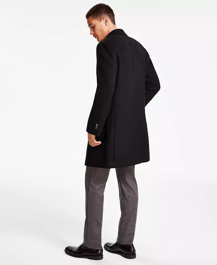Men's Classic-Fit Solid Overcoats - thumbnail 7