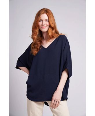 Women's Claire Very Oversided Lightwieght V-Neck Top