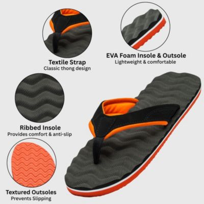 Men's Joel Men s Flip Flops | Lightweight Thong Sandals | Comfortable EVA Anti-Slip Insole | Beach & Indoor Outdoor Shoes