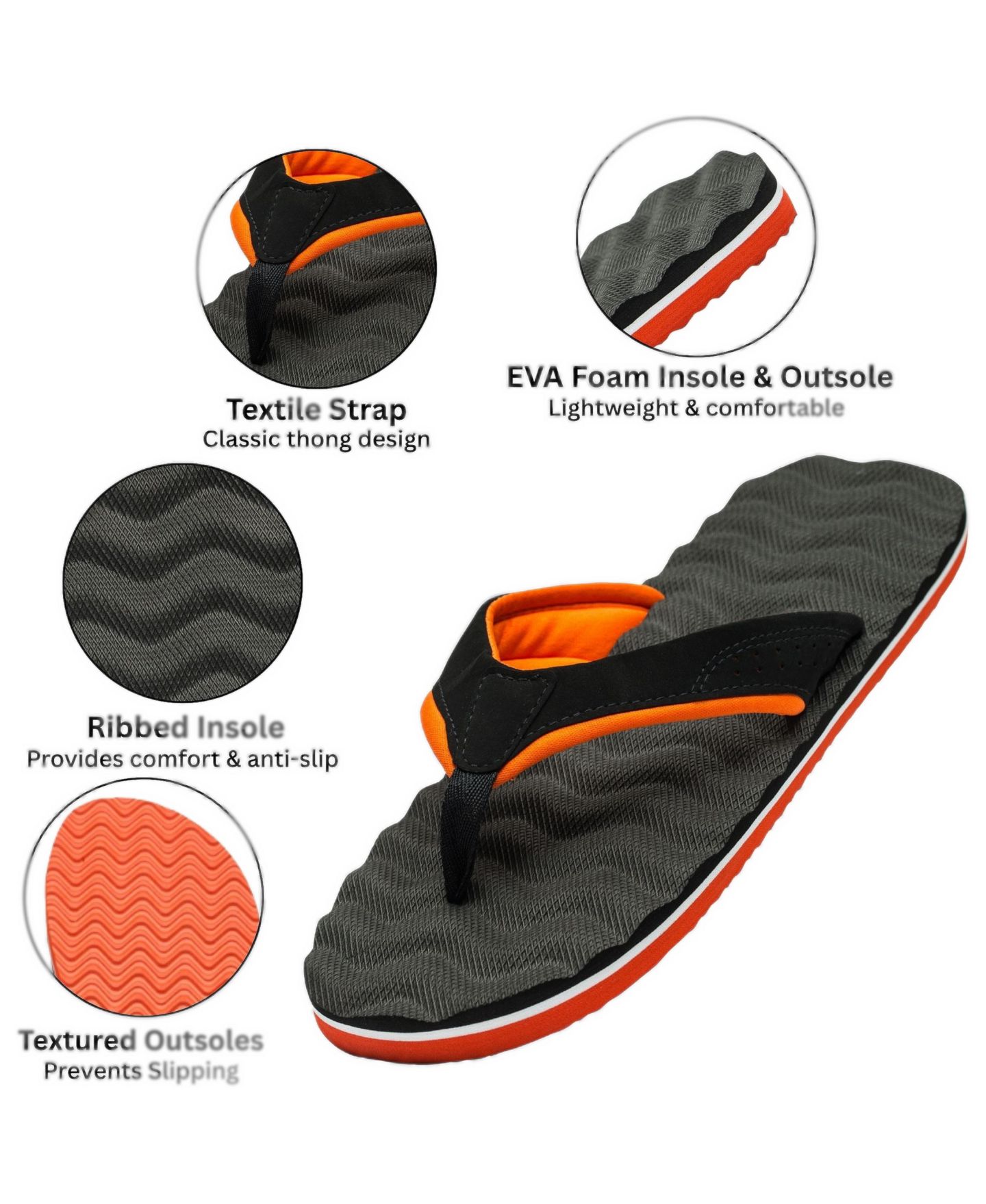 Мужские сандалии Alpine Swiss Joel Flip Flops Lightweight Thong Sandals Comfortable EVA Anti-Slip Insole Beach & Indoor Outdoor — фото 2