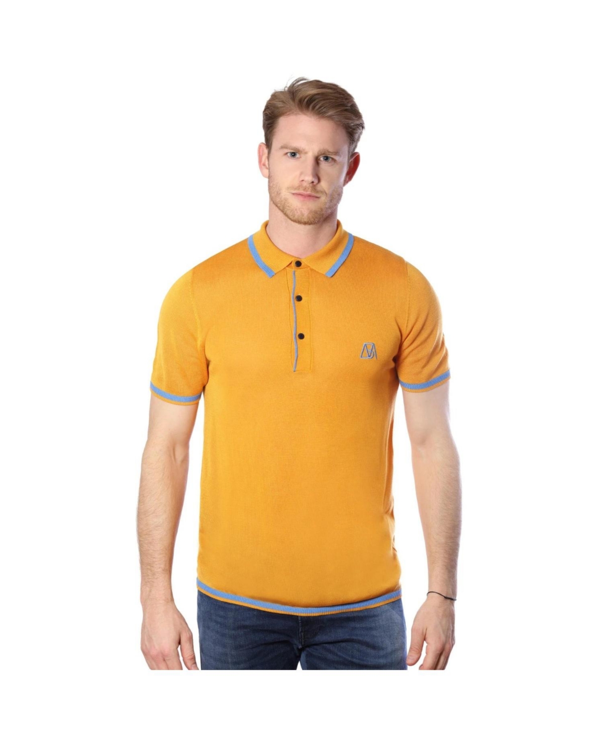 Bellemere Men's Fancy Tencel Polo Shirt - Orange