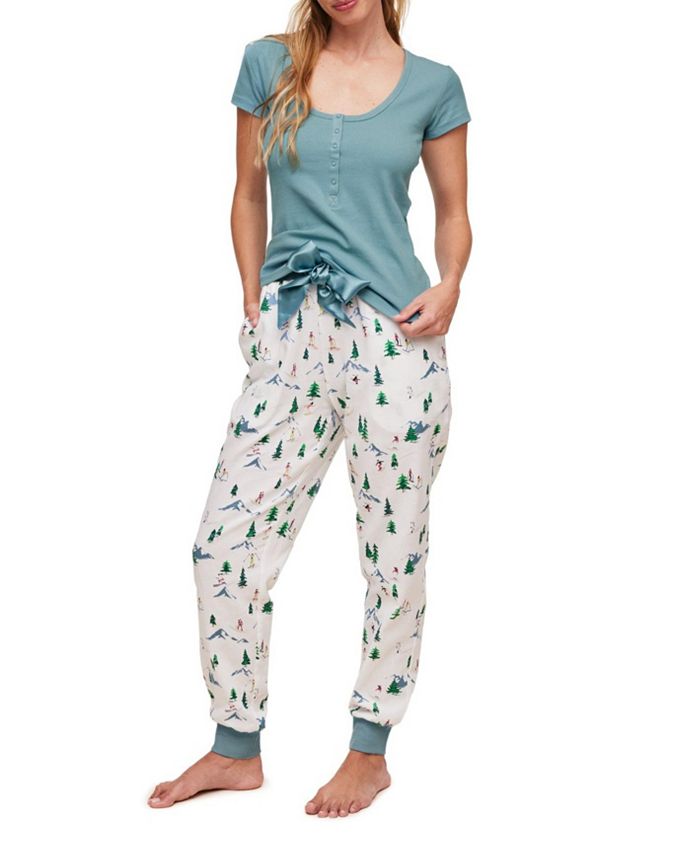 Scoop Neck T-Shirt & Jogger Pants Pajama Set