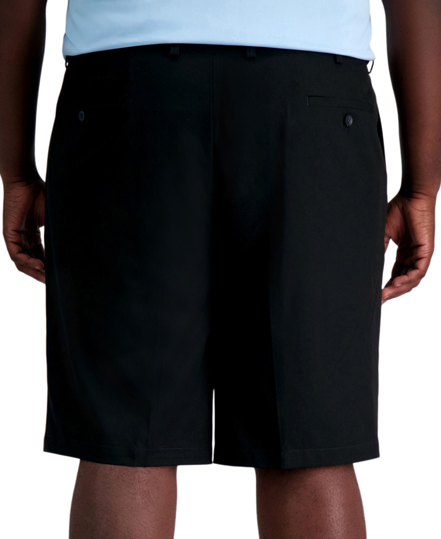 Мужские шорты Haggar Big & Tall Cool 18 PRO® Classic-Fit Stretch Pleated 9.5" Shorts, цвет: Чёрный — фото 3