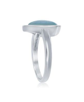Sterling Silver Heart-Shaped Larimar Ring